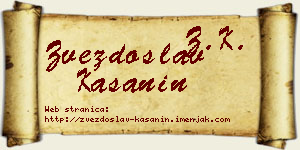 Zvezdoslav Kašanin vizit kartica